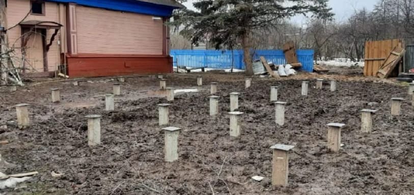 Фундамент на забивных ЖБ сваях