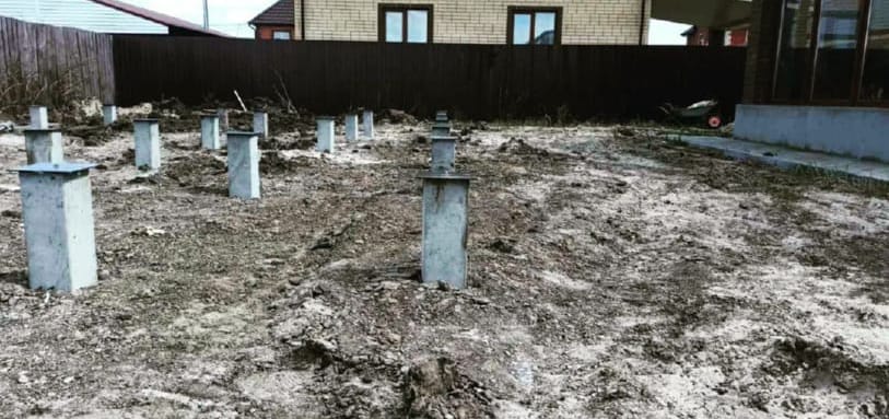 Фундамент на забивных ЖБ сваях
