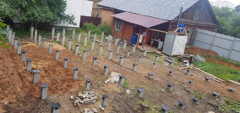 Фундамент на забивных ЖБ сваях